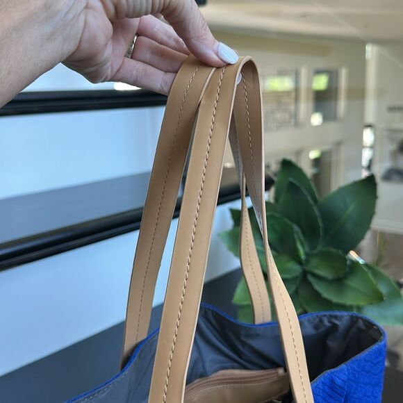 Kelsi Dagger Genuine Leather Royal Blue Tote Bag shoulder purse soft luxurious - Picture 8 of 10